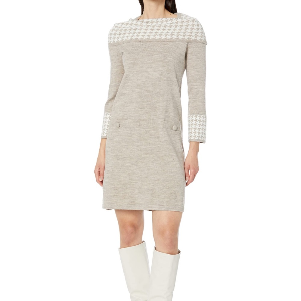 Jessica Howard Oatmeal‎ Long Sleeve Sweater Dress